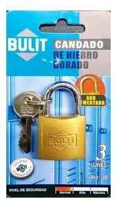 CANDADO BULIT 30MM HIERRO DORA